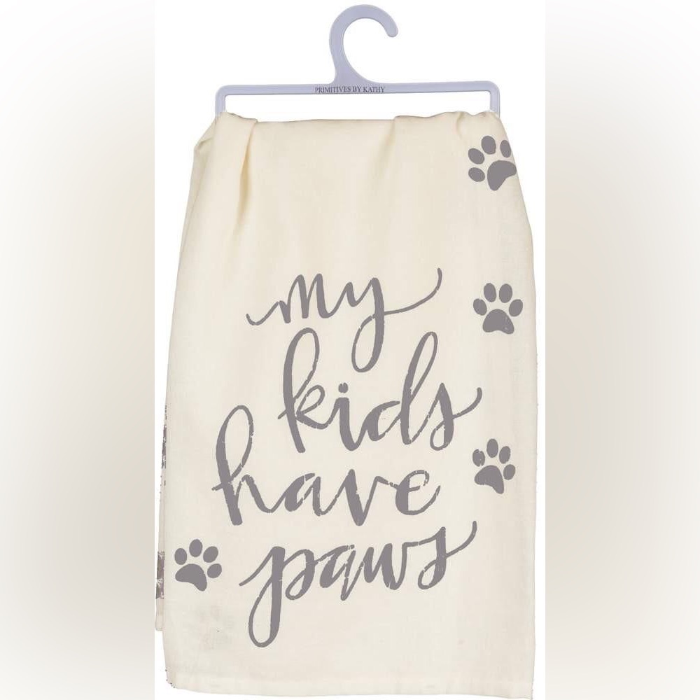 NWT - My Kids Have Paws Dish Towel - Primitives by Kathy